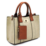 Newton - Boxy Sachel Bag with Handles and Detachable Shoulder Stap