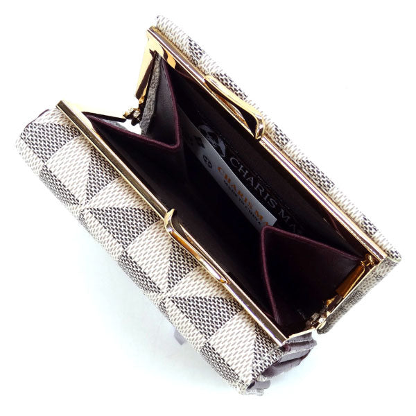 Wallet with Kiss lock and Tri-Fold Feature